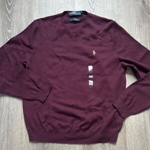 NWOT Polo by Ralph Lauren Men's Burgundy Sweater Size L